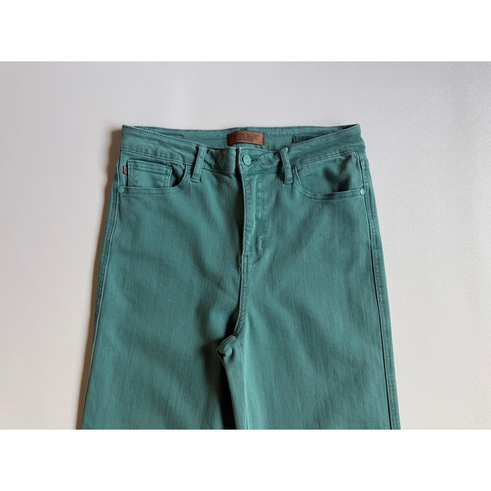 Judy Blue Women's Sea Green High Rise Garmernt Dyed 90's Straight Jeans Sz 9/29 - Picture 3 of 14